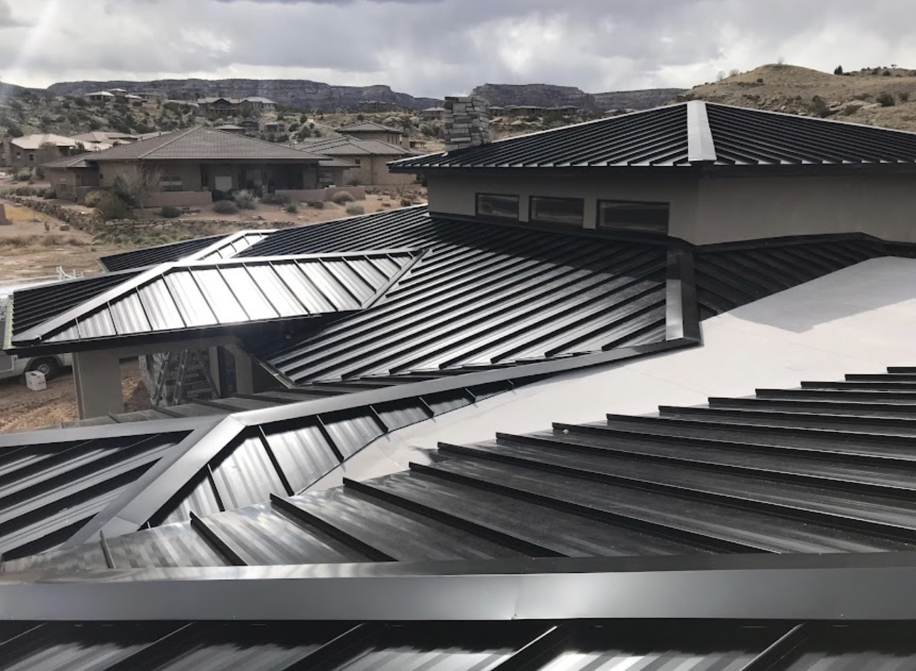 Standing seam metal roof on a Western Colorado home